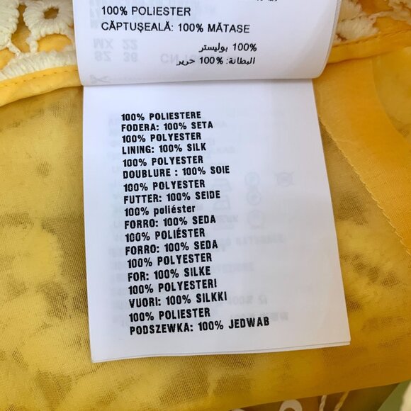 Miu Miu Yellow Floral Lace Mini Skirt Size 36 Made In Italy 100% Polyester Linin - Picture 3 of 9